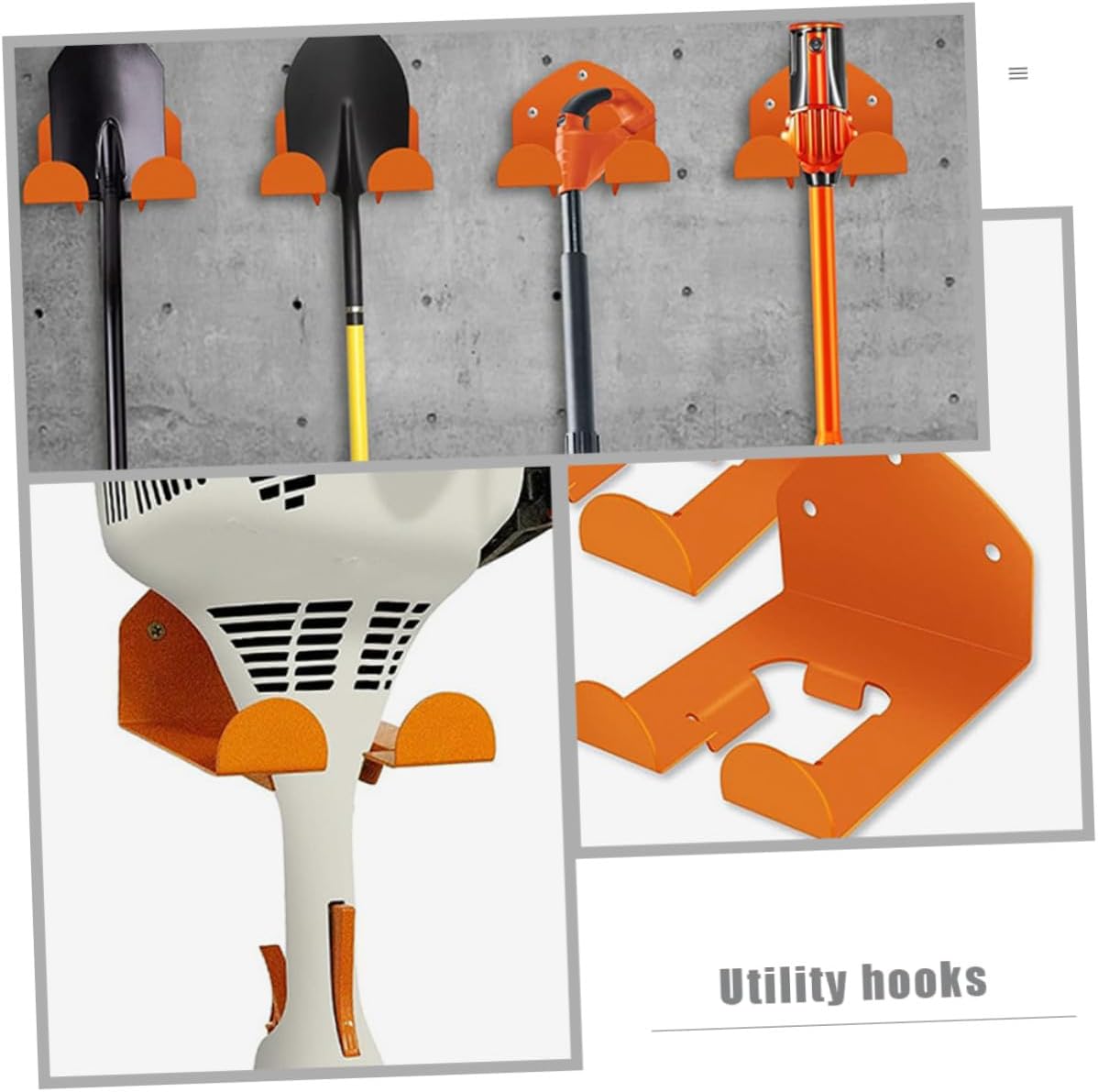 Heavy Duty Wall Mount Storage Hooks for Garage, Utility Tool Hangers for Hanging Lawn Mower and Equipment, 2pcs Set, Garage Organization Storage System