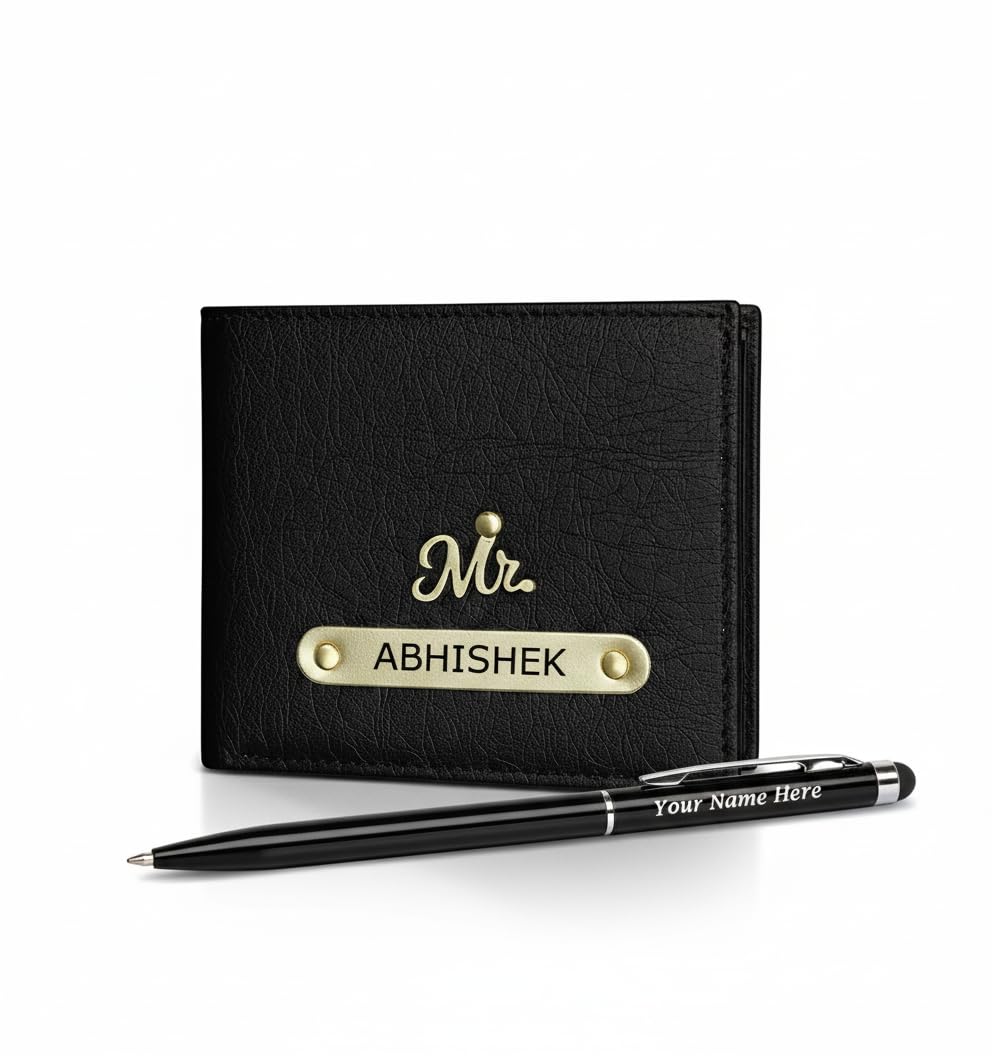 the unique gift studio Vegan Leather Men's Wallet | Personalised Wallet for Men | Customized Wallets for Man | Purse for Men | Gift for Man with Pen WPX02-picture-26