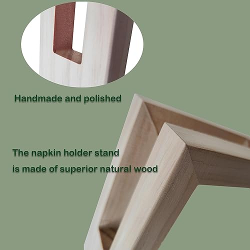 Miniatura 6 de Servilletero de madera para mesa, modernos servilleteros para mesas de comedor y encimeras, dispensador vertical de servilletas de madera para uso