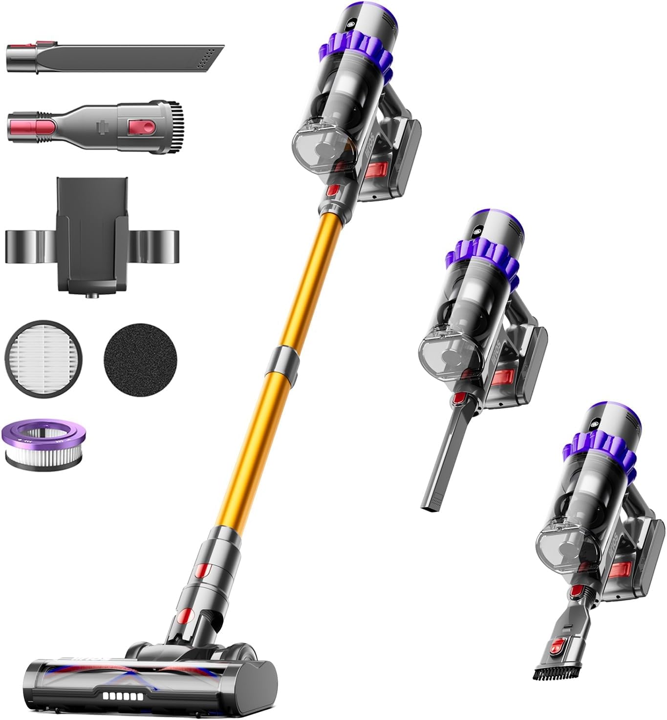Product image of Cordless Vacuum Cleaner, 580W 48KPA 65Mins Self-Standing Vacuum Cleaners for Home, Stick Vacuum Cordless with Wall Mount Charging, LED Display, Upgraded Roller Brush for Carpet,Pet Hair,Hardwood Floor