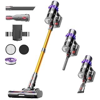 Cordless Vacuum Cleaner, 580W 48KPA 65Mins Self-Standing Vacuum Cleaners for Home, Stick Vacuum Cordless with Wall Mount Charging, LED Display, Upgraded Roller Brush for Carpet,Pet Hair,Hardwood Floor - Amazon product rated Grade A