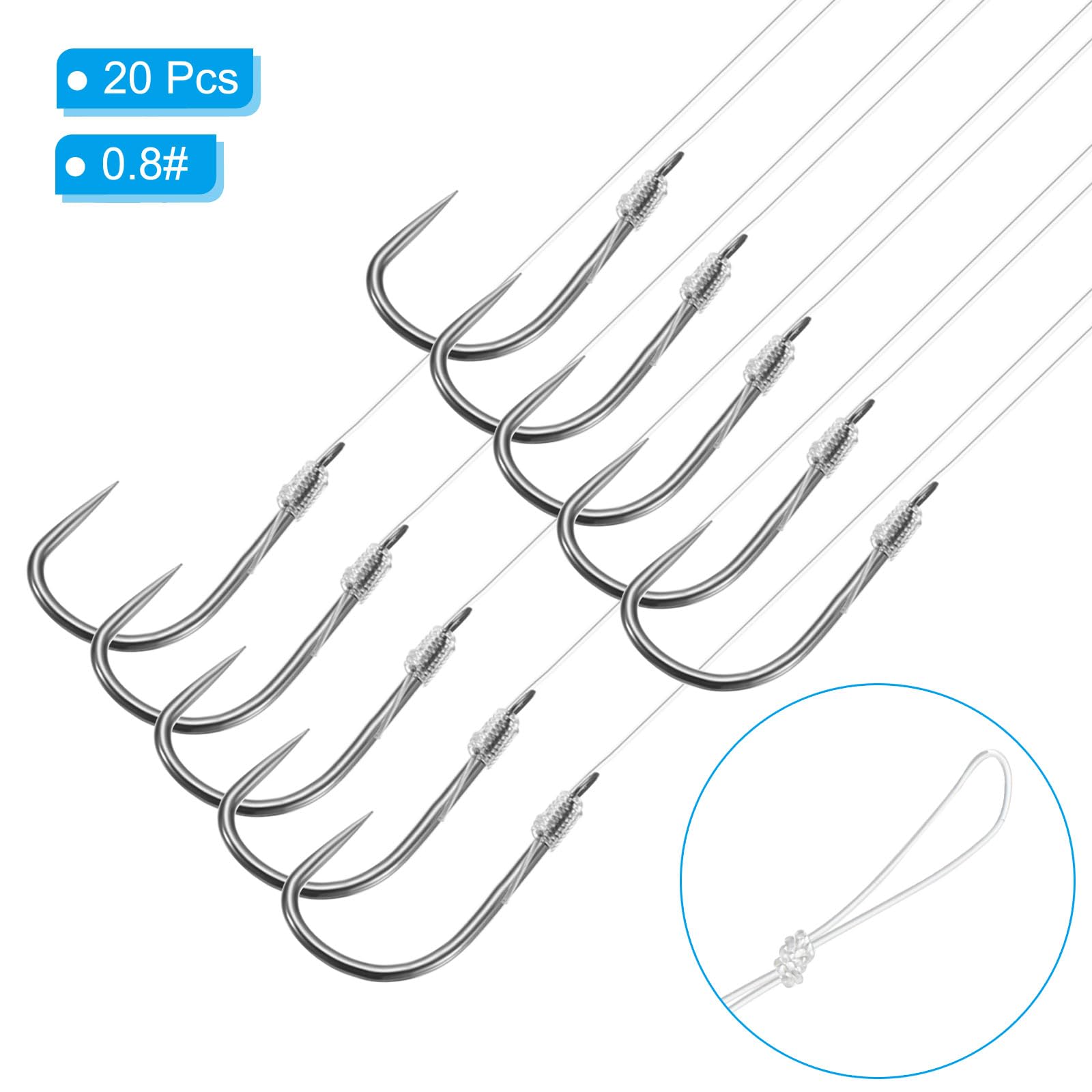 PATIKIL 0.8# Small Fishing Hooks with 45cm Line - Image 3