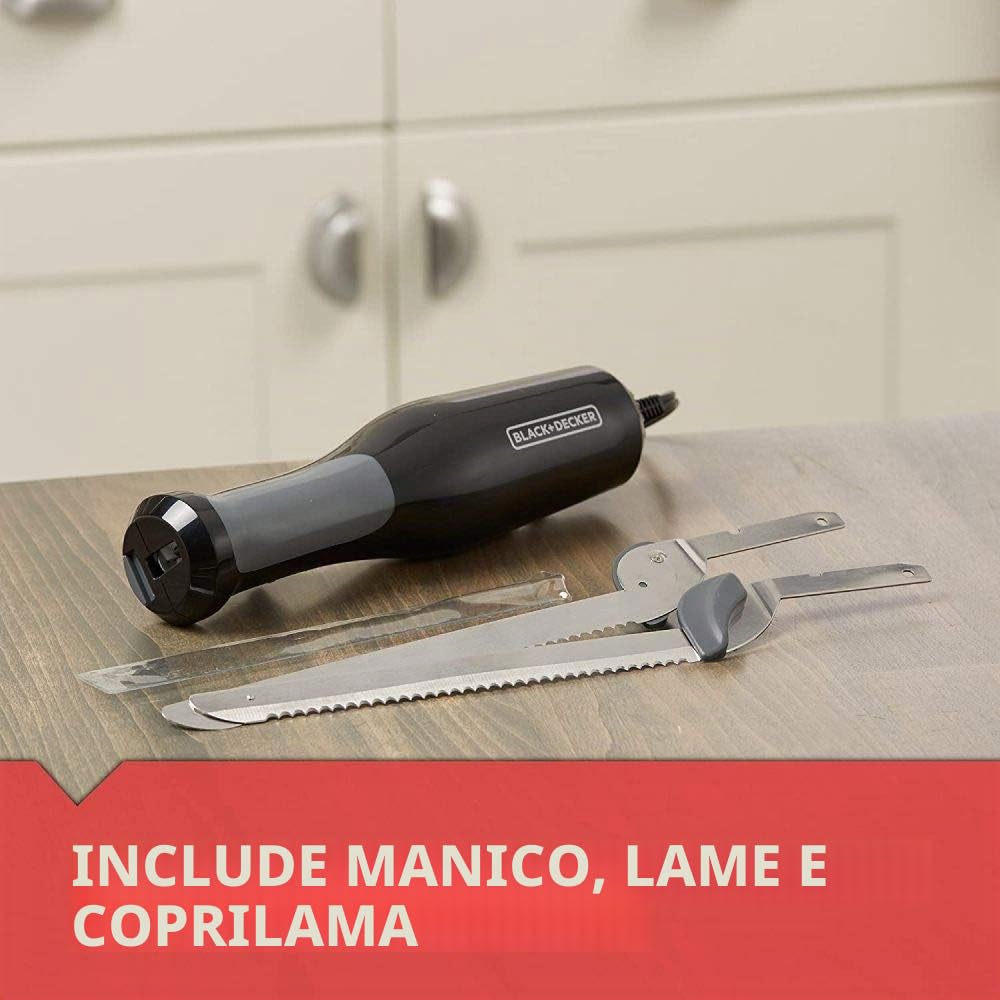 Applica ComfortGrip Nero, Acciaio inossidabile coltello elettrico