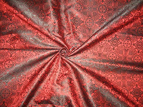 Tissu brocart de soie rouge pour confectionner une veste de costume chic BRO137