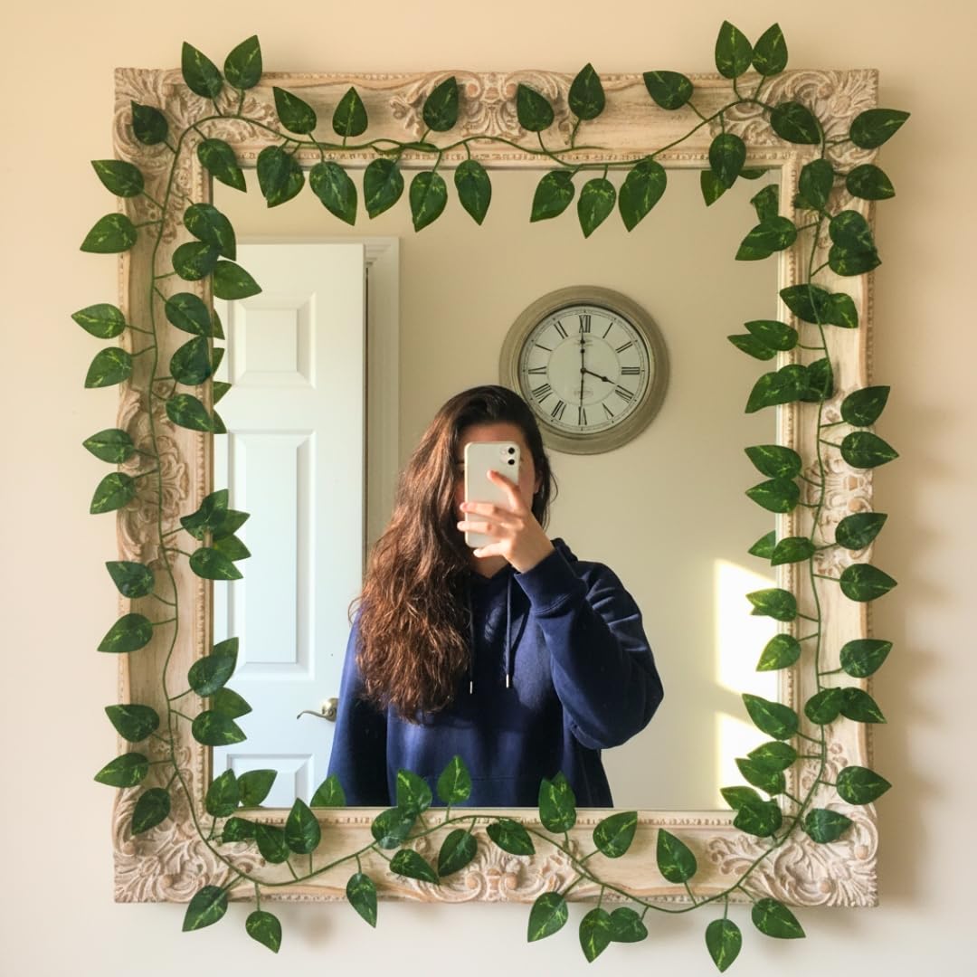 fancymart Artificial Green Money Plant Ivy Leaf Hanging Vine Creeper for Home Décor (7 Feet, Pack of 2) 4