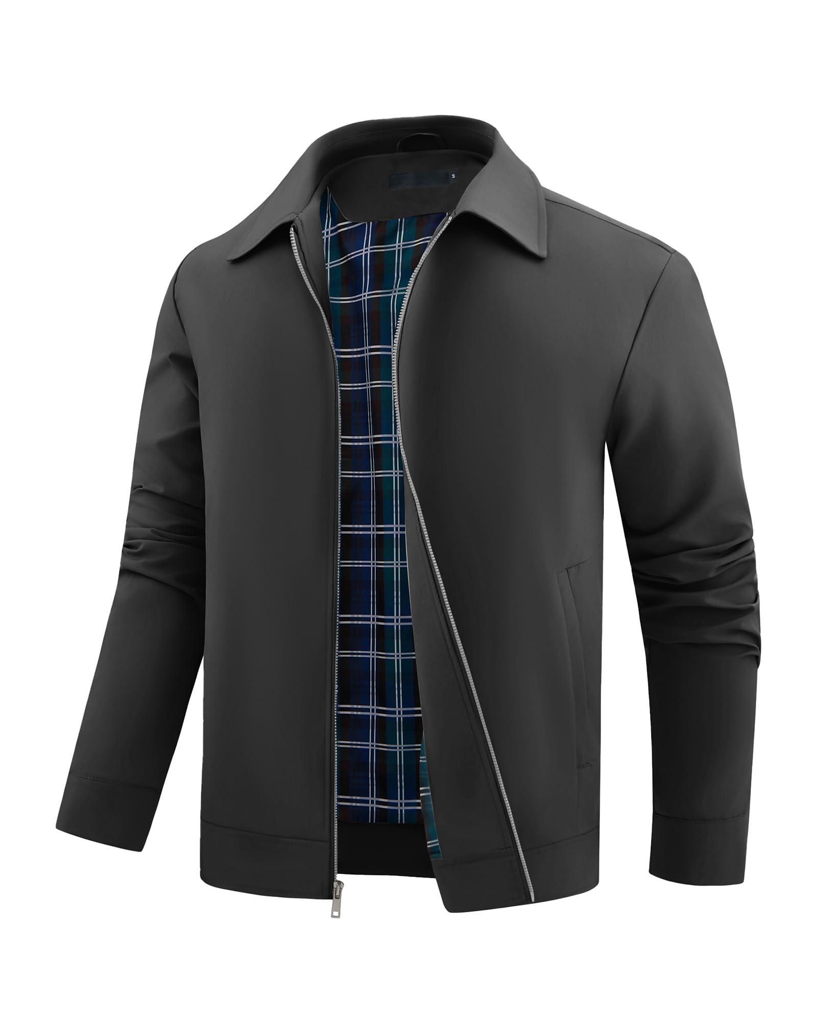 Blouson Homme Veste Décontracté à Col Montant Jacket Automne Vestes Bomber Manteaux Printemps Eté de Sport