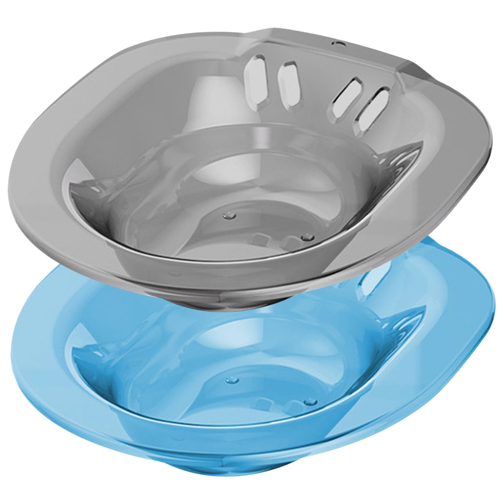 Bidet da Viaggio Portatile da sopra Il WC, antitraboccamento, 14x15x4 Pollici, Accessorio per Bidet per emorroidi, Assistenza privata Post-Partum (Grigio Trasparente), da Viaggio, Accessori