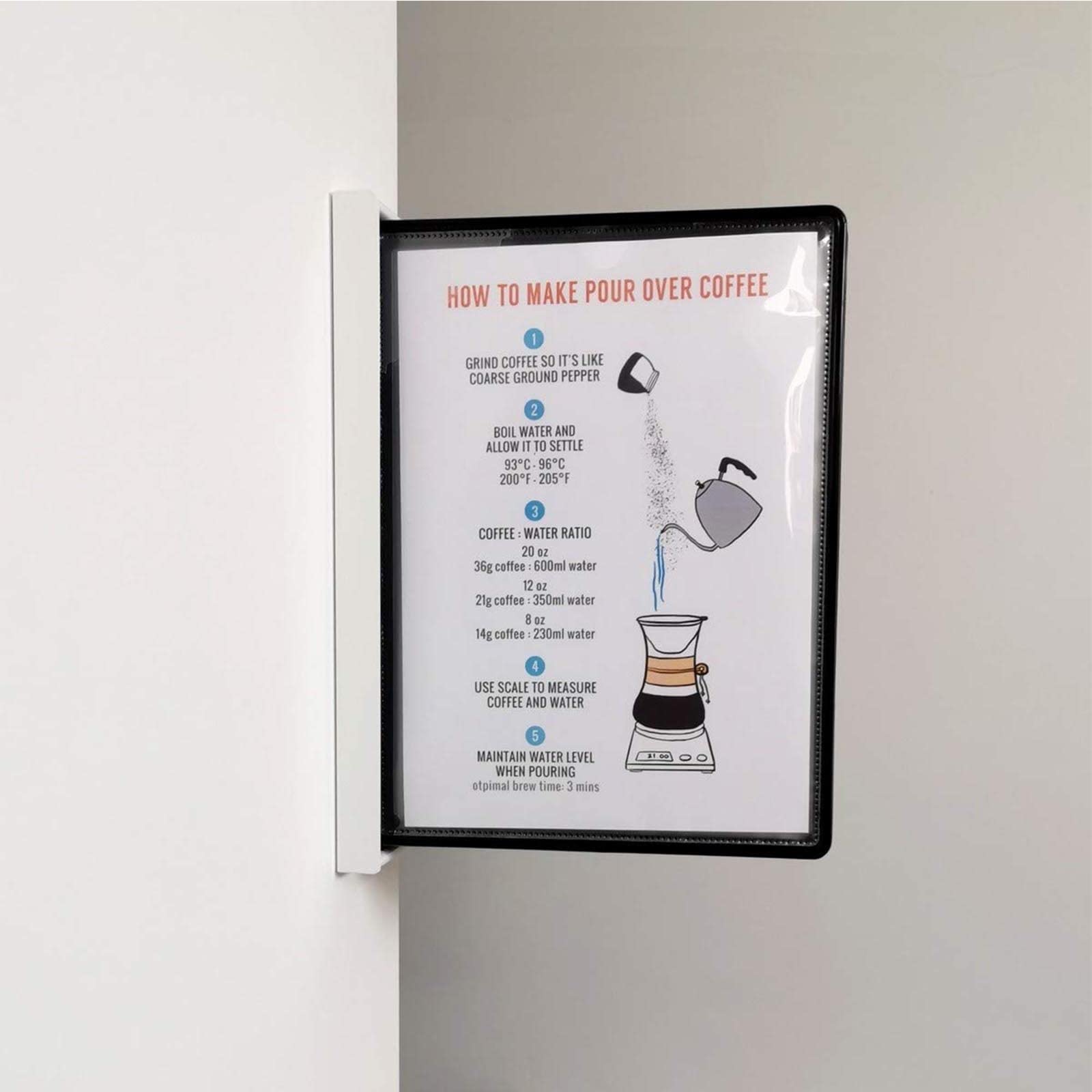 Biurowy stojak ekspozycyjny 10-panelowy metalowy system do montażu na ścianie magazynu, warsztatu, sklepu, folderów z katalogami laboratoryjnymi(Black)