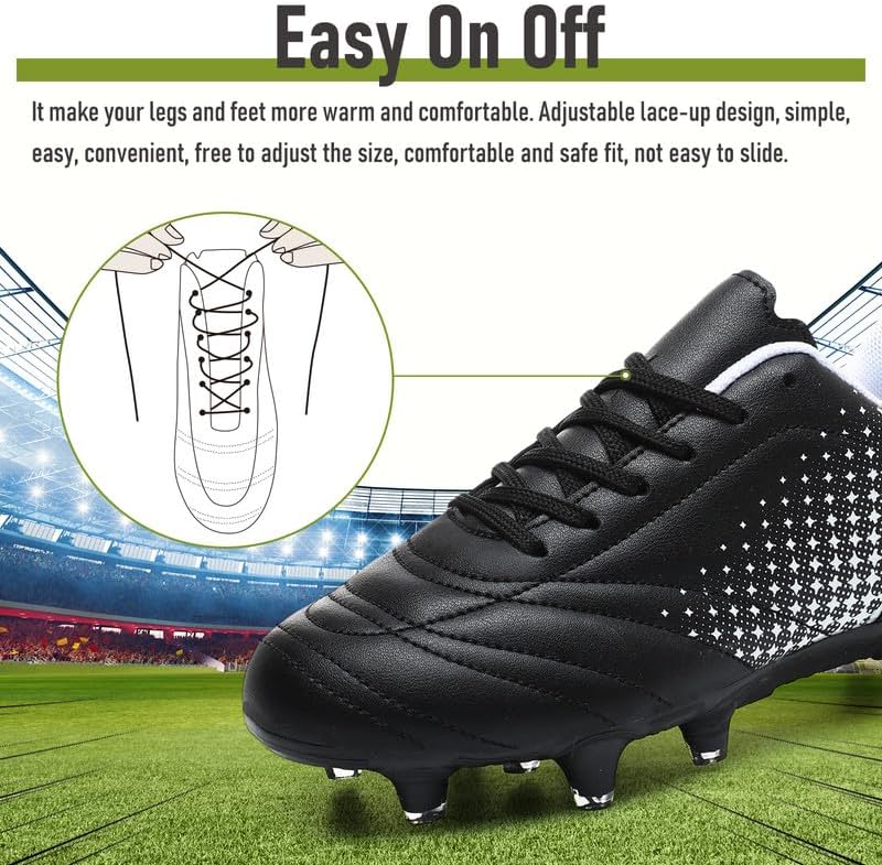 LIZRHA Soccer Shoes for Boys Girls Soccer Cleats Boys Girls Kids Athletic Outdoor Football Shoes Youth Football Cleats Outdoor & Indoor Soccer Shoes Lightweight, Running & Training for Students - Image 8