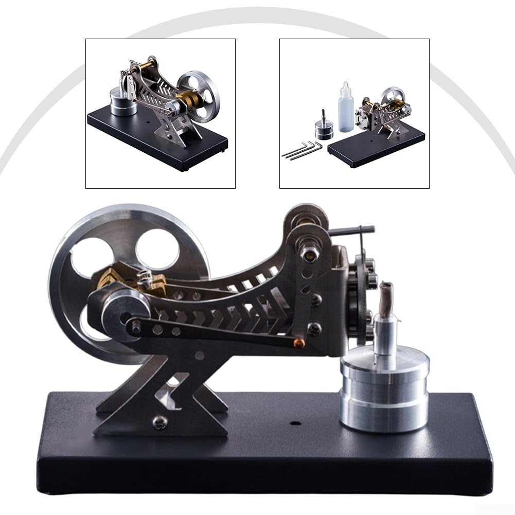ZYNCUE Modellbausatz für Heißgasturbine, Dampfmaschine aus Vollmetall, Aluminium, 150x70x88mm, für Lehre und Dekoration