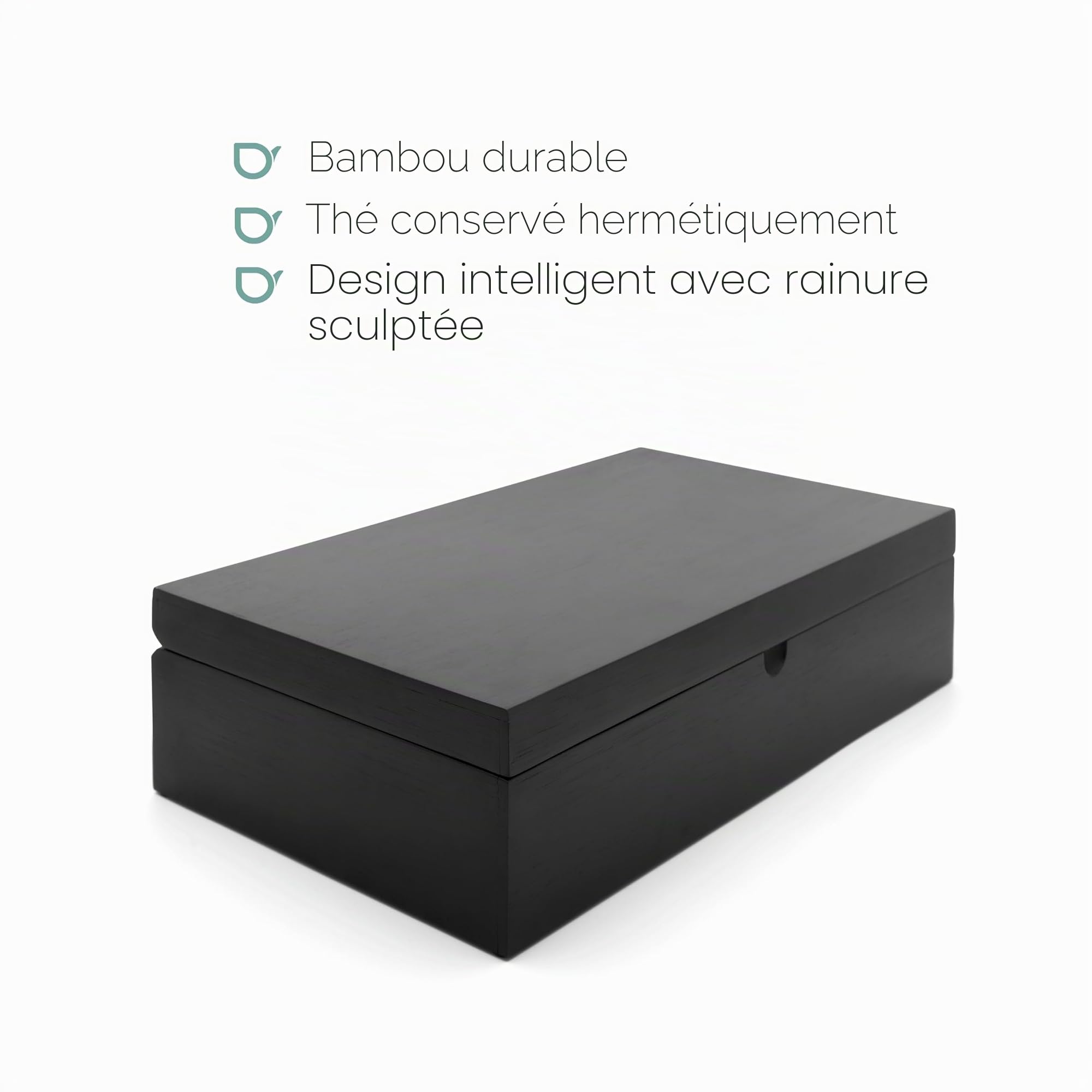 Bredemeijer - Boîte à thé avec 6 boîtes rondes - Noir - Avec cuillère doseuse