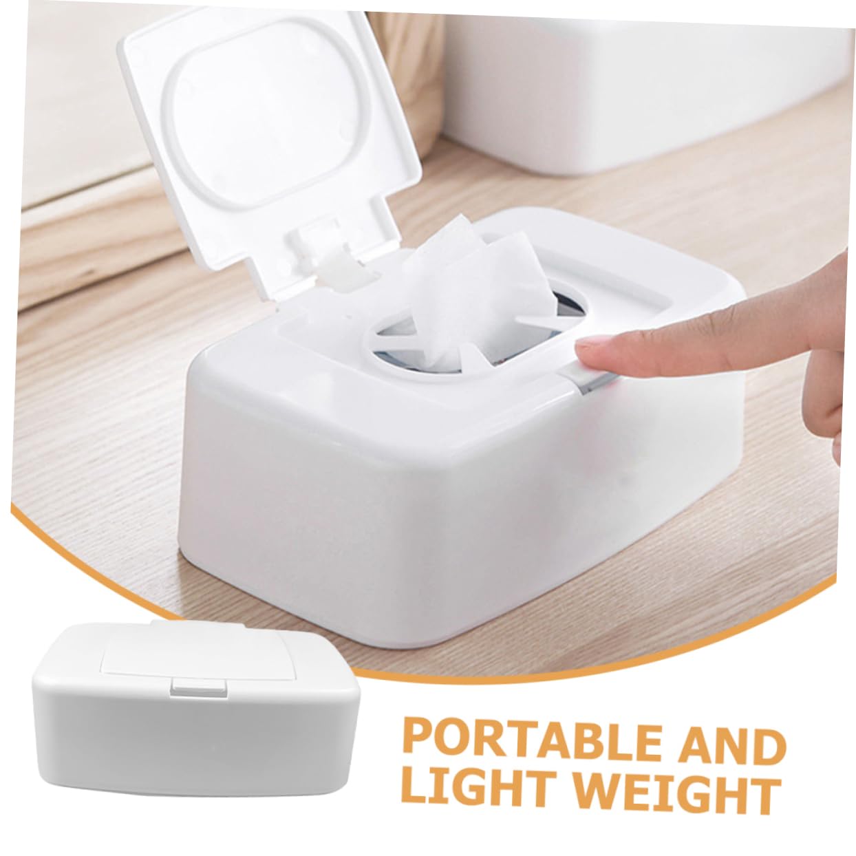 Dispensador Portátil de Toallitas Húmedas Pack de 4 Unidades de Plástico Blanco Almacenamiento Conveniente y Diseño Simple para Coche y Uso al Aire Libre