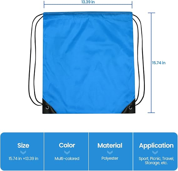 108 Pack Drawstring Bag Bulk Drawstring Backpack Draw String Bags Pack Cinch Bag Gym Sackpack Sport Trip Back Pack,Drawstring String Bags,18 Colors