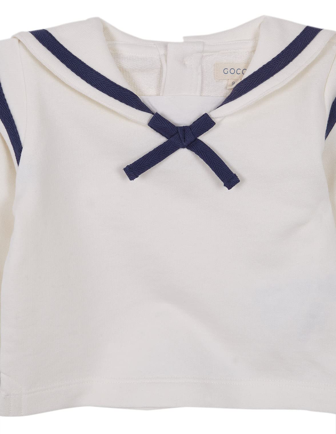 GOCCO Sudadera Marinera CRUDA Y Azul, Felpa Bimba 0-24, Blanco ROTO,
