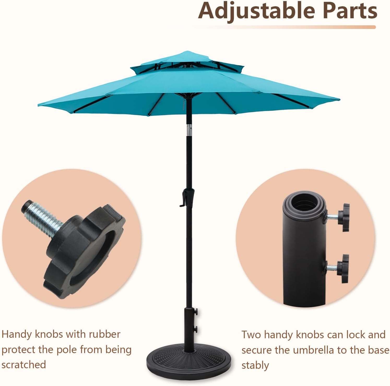 C-Hopetree 33 lb Heavy Duty Round Patio Base Stand for Outdoor Market Table Umbrella, Black