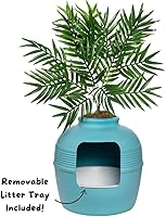 Vista 134 de Good Pet Stuff Kit original de caja de arena oculta y forro reutilizable, maceta redonda cerrada con plantas artificiales, sistema de filtro de olor
