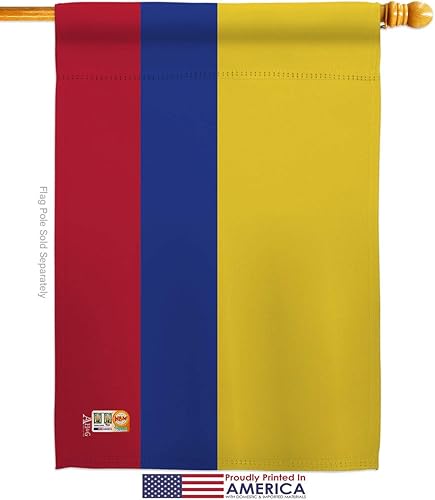 Miniatura 7 de Americana Home & Garden HG140055 Banderas de Colombia de la Nacionalidad Mundial Impresiones Decorativas Casa Vertical 28" X 40" 13" 18.5" Doble