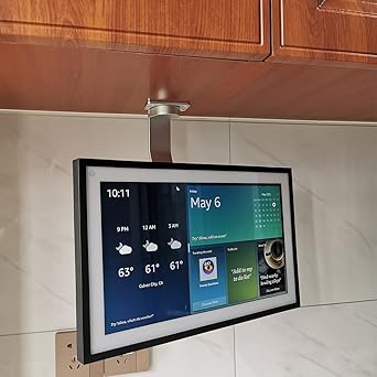 ATOPHK Under-Cabinet Mount, for Ech_ooo Show 15,Keeps Echo Off The Counter and Turns Side to Side,Ceiling or Under-Cabinet Mount Silver 026-02