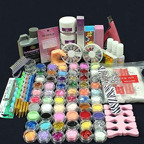 LvDon Ltd Full 60 Acrylic Powder Glitter Liquid Nail Art Kits Set Tip Brush Glue NAK-60A Cover