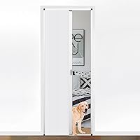 Vista 9 de Puerta celular plegable de acordeón sin perforaciones para puertas celulares, puertas correderas para dormitorios, pasillos, divisores