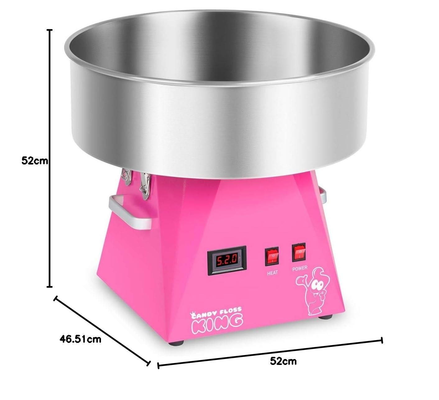 Royal Catering RCZK-1030-W-R Zuckerwattemaschine Profi 1200 W Ø 52 cm Rosa