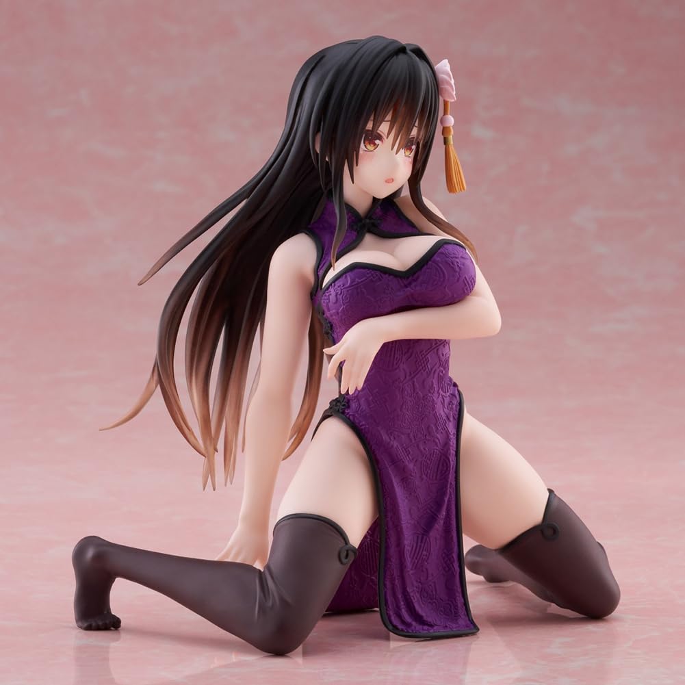 Zhongkaihua Figura de acción de anime Girl Cheongsam Kotegawa Yui/Konjiki no Yami, figura de acción de PVC, 13 cm, modelo de figura, decoración de escritorio, adornos, regalos hechos a mano, figuras