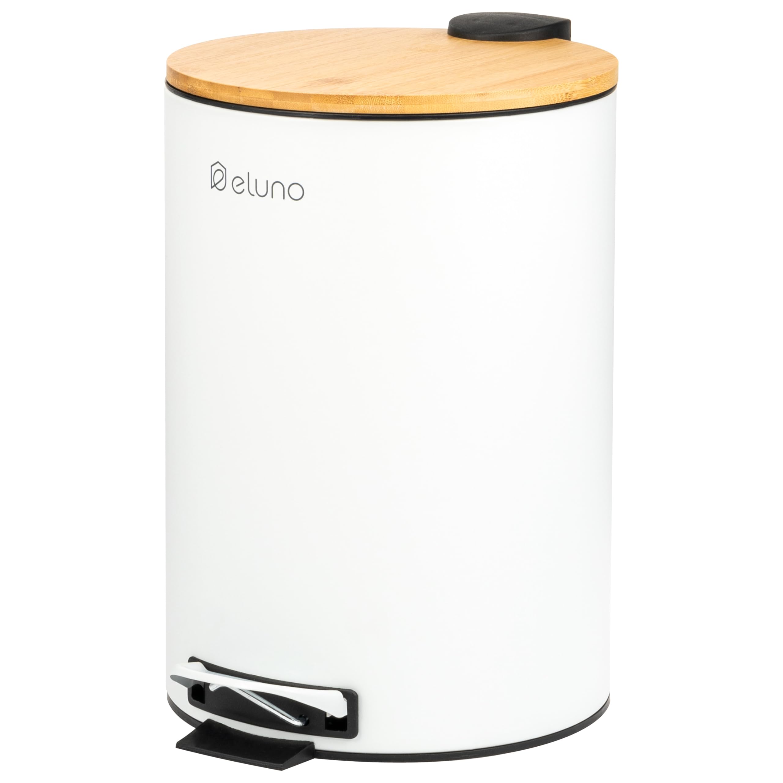 EKO Belle Deluxe Pedaalemmer 12 Liter - Prullenbak Met Uitneembare Afvalemmer Fingerprint Proof Soft Close H41 2xl31 9xb28 3 Cm Mat Zilver