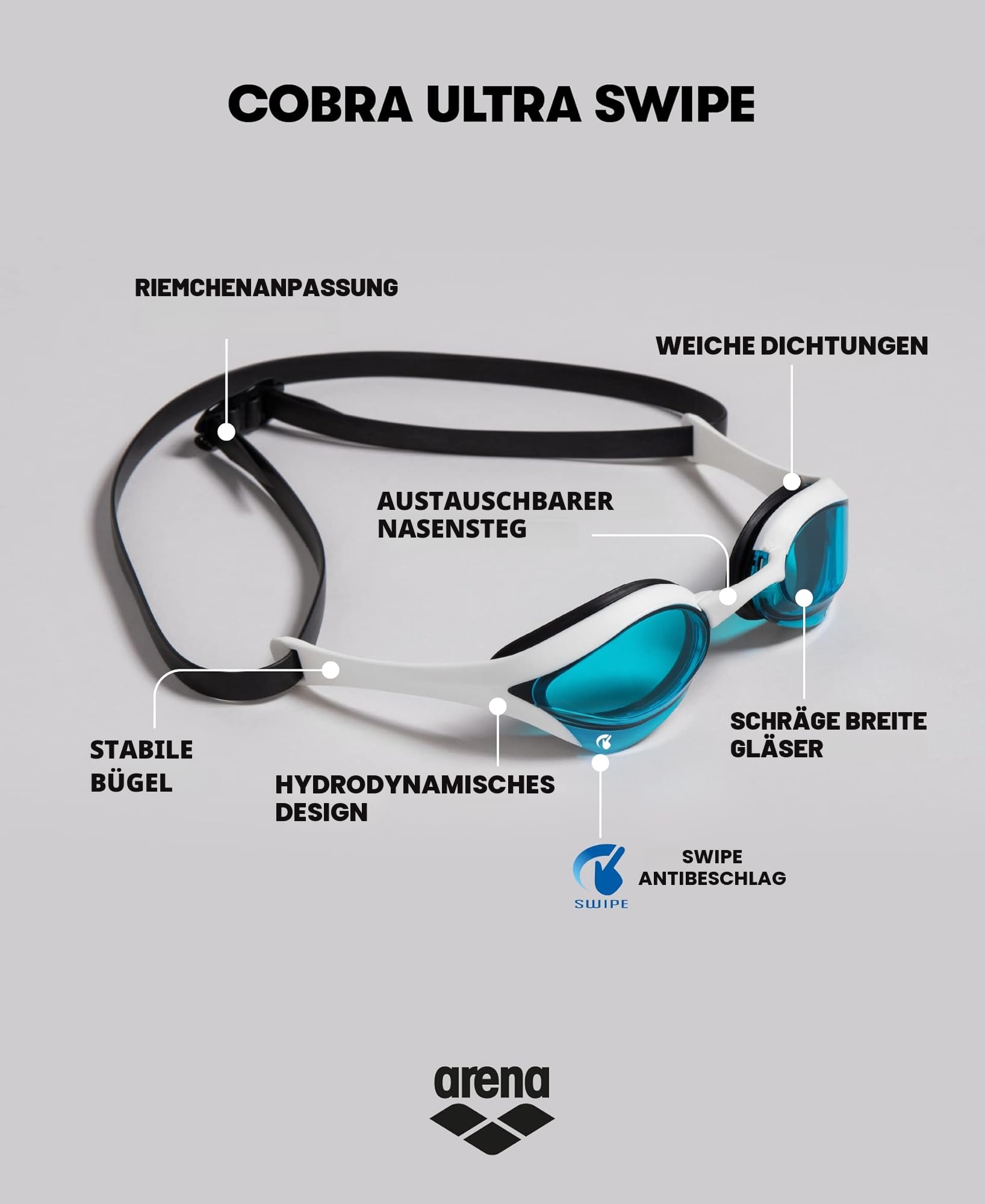 Arena Cobra Schwimmbrillen Yellow Copper-Choco Einheitsgröße