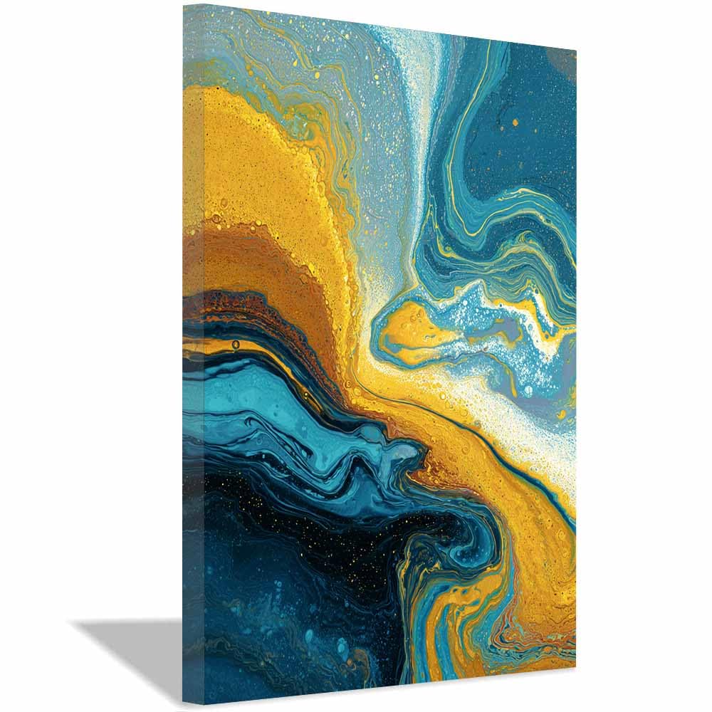 PUQAAEO Arte de pared en lienzo Remolino decoración abstracta moderna para habitación,para baño,sala de estar,dormitorio,oficina,pasillo,（multicolor-80x120cm Enmarcado