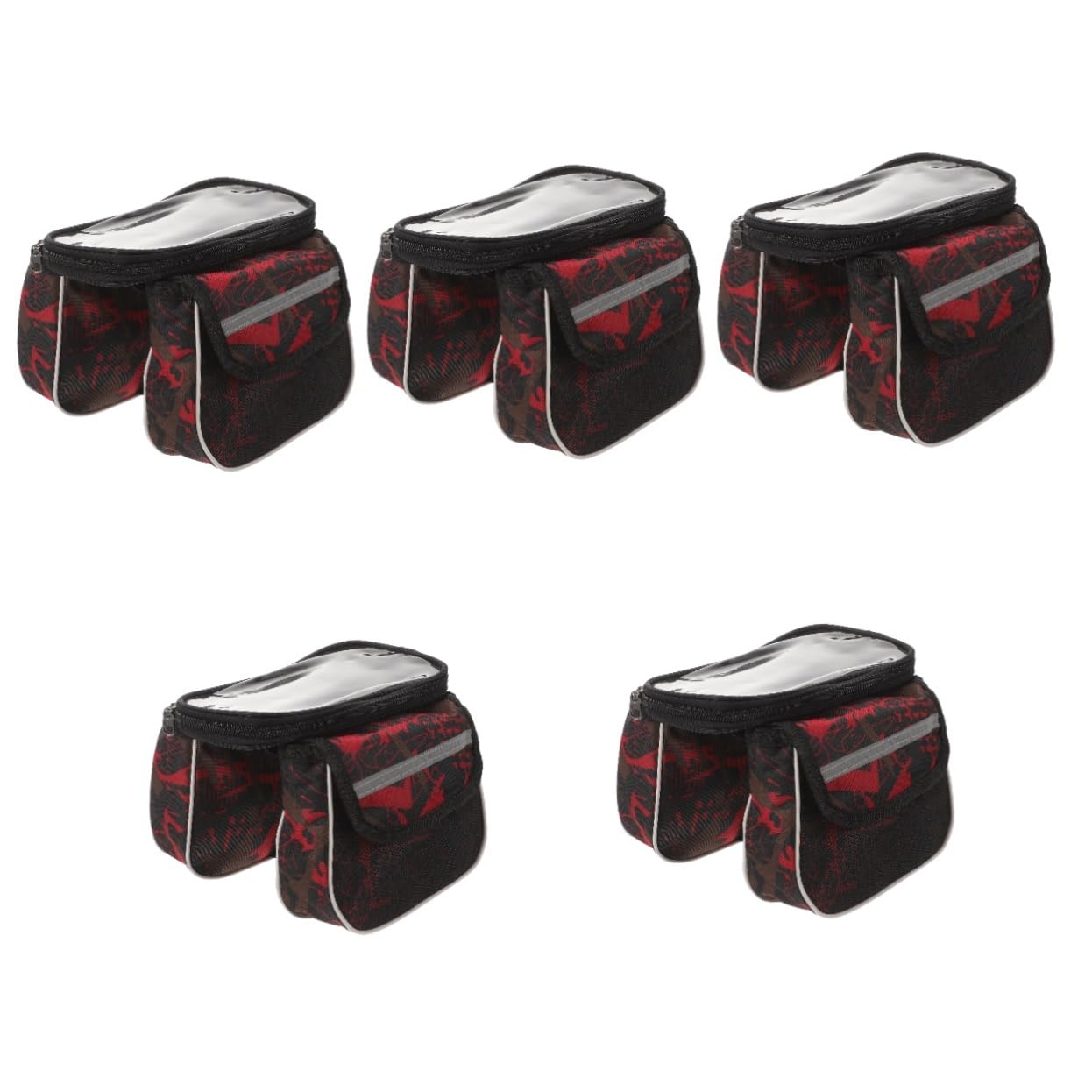 BESTonZON 4 Stück Mobiltelefontasche Gepolsterter Sitz Lenkerbeutel Fahrrad Satteltasche Zubehör Oberrohr Fahrradtasche Gepäckträgertasche Tankrucksack Oxford-Stoff + TPU-Touchscreen