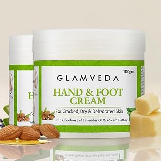 Glamveda Hand & Foot Crack Cream (Pack of 2, 100g) | Foot Cream for Dry, Cracked Feet & Heels | Repairs Rough Hands | Deep Nourishing Foot Care Moisturizing | For Men & Women