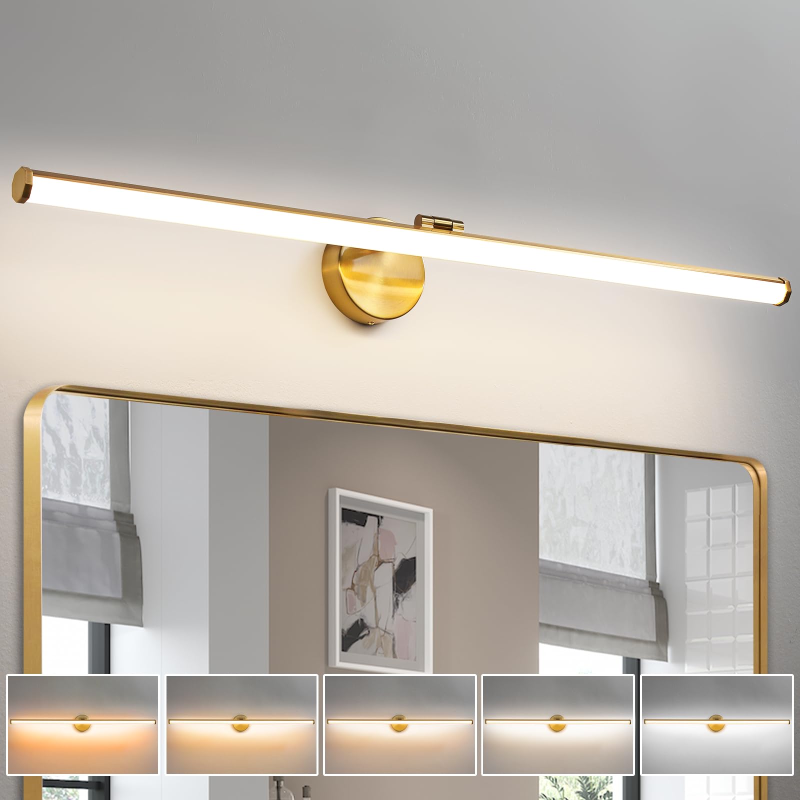 Photo 1 of KAISITE Modern Bathroom Light - 39 Inch Dimmable 5CCT LED Vanity Light Bar for Restroom