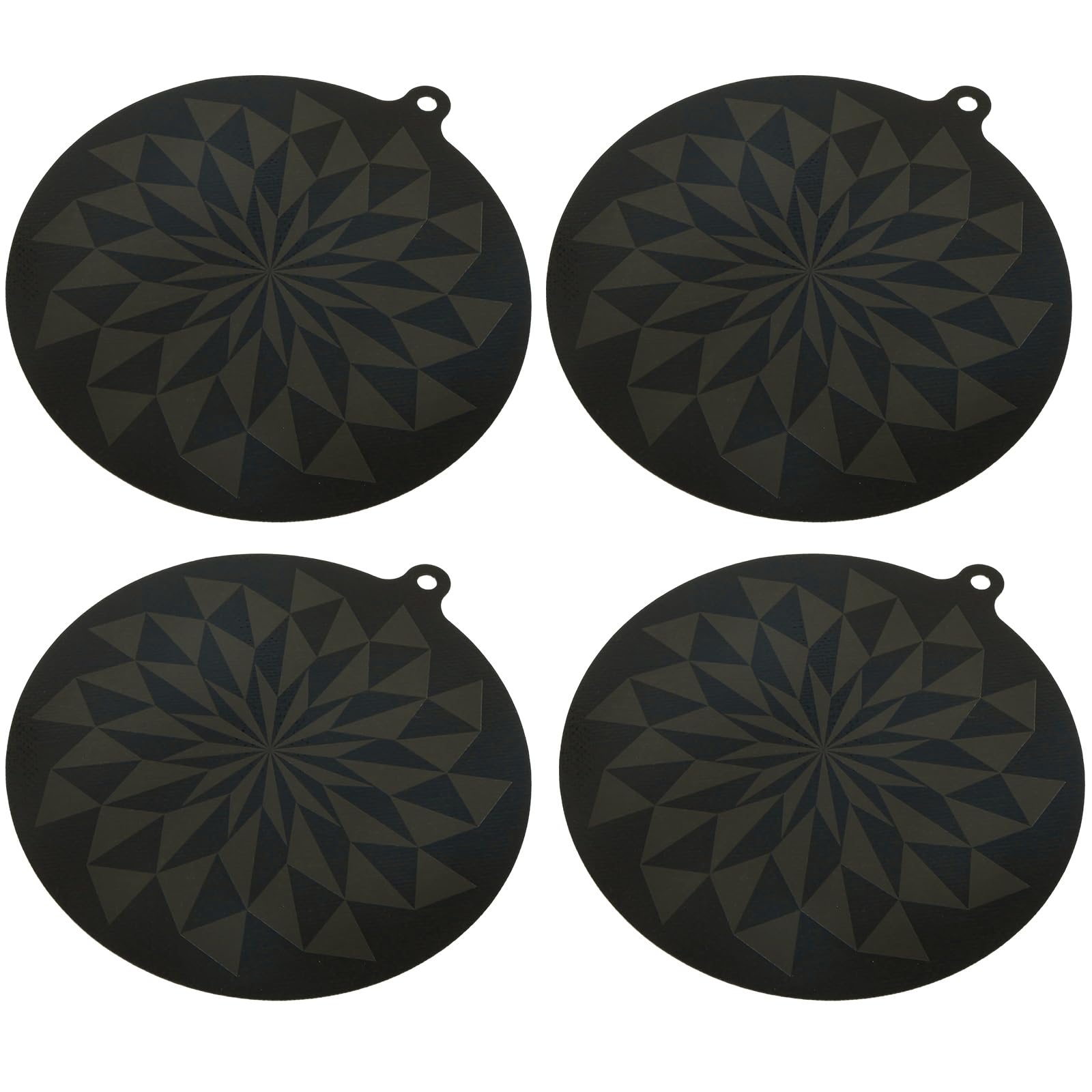 PTMTFYL 4 Pcs Thermochromic Silicone Induction Cooktop Protect Mat, Antiscratch Nonslip Induction Stove Protector Mat, High Temperature Resistant Induction Burner with Hook