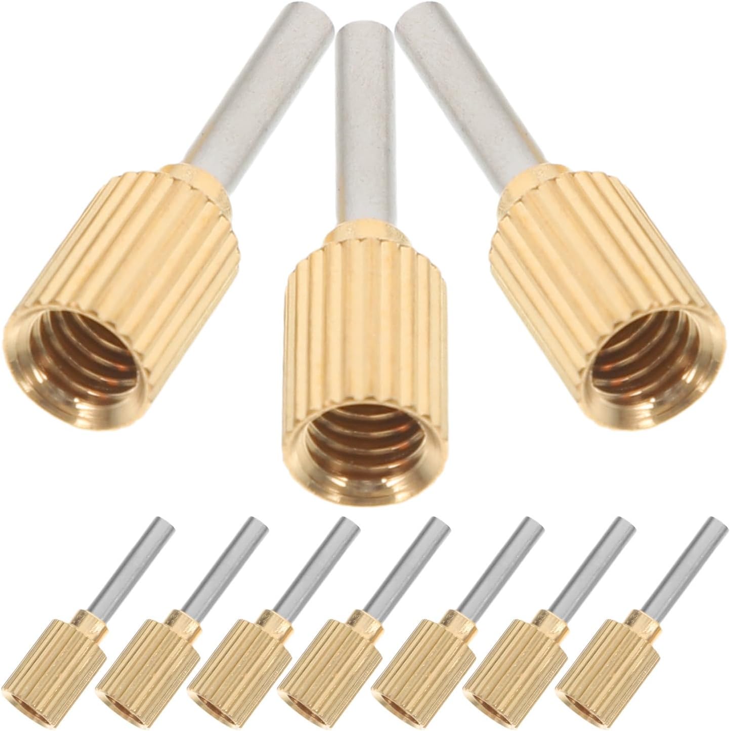 Zerodeko 10pcs Caulk Applicator Tool Set with Reusable Caulking Nozzle Tips Extension, Steel and Copper Material, Firm and Versatile Design for Home Improvement Projects