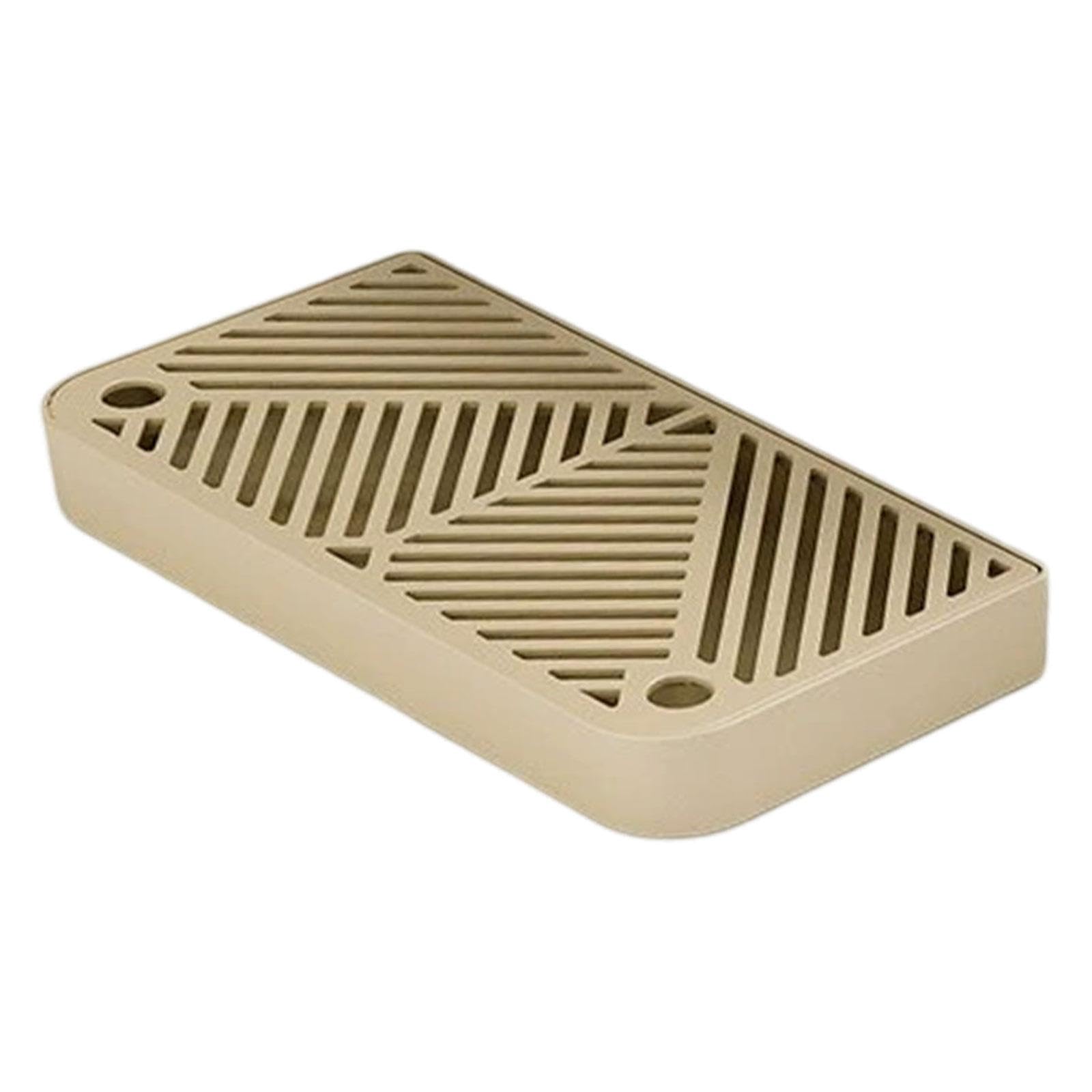 Milageto Cat Litter Mat Double Layered Litter Trapper Scatter Control Cat Litter Trapping Mat Cat Steps for Pet Supply Elderly Cats, Khaki