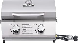 Monument Grills Tabletop Propane Gas Grill for Outdoor Portable Camping Cooking with Travel Locks
