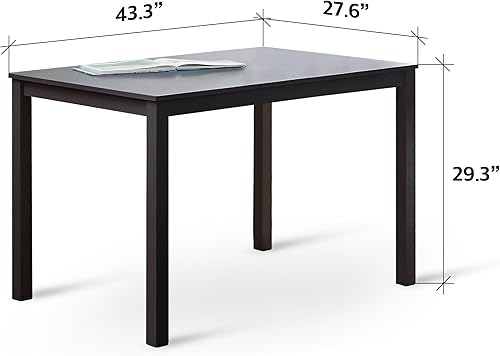Miniatura 2 de Livinia Seattle - Juego de mesa de comedor de madera de 5 piezas para 4, moderno juego de comedor de cocina de granja con sillas traseras de