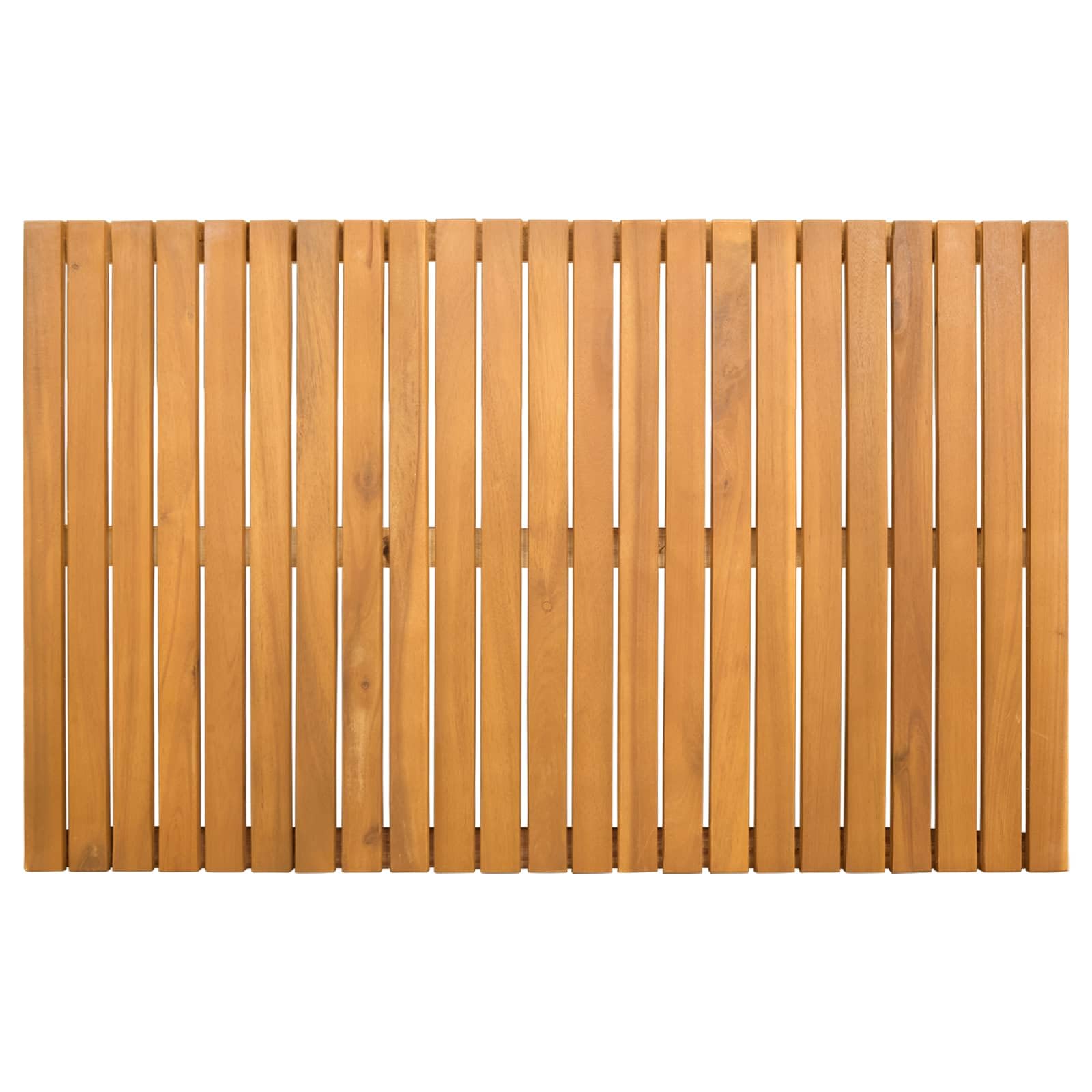 Alfombra de baño de madera maciza de acacia con superficie antideslizante y ventilada para baño, balcón y spa, 80 x 50 cm, impermeable, duradera, fácil de limpiar, secado rápido