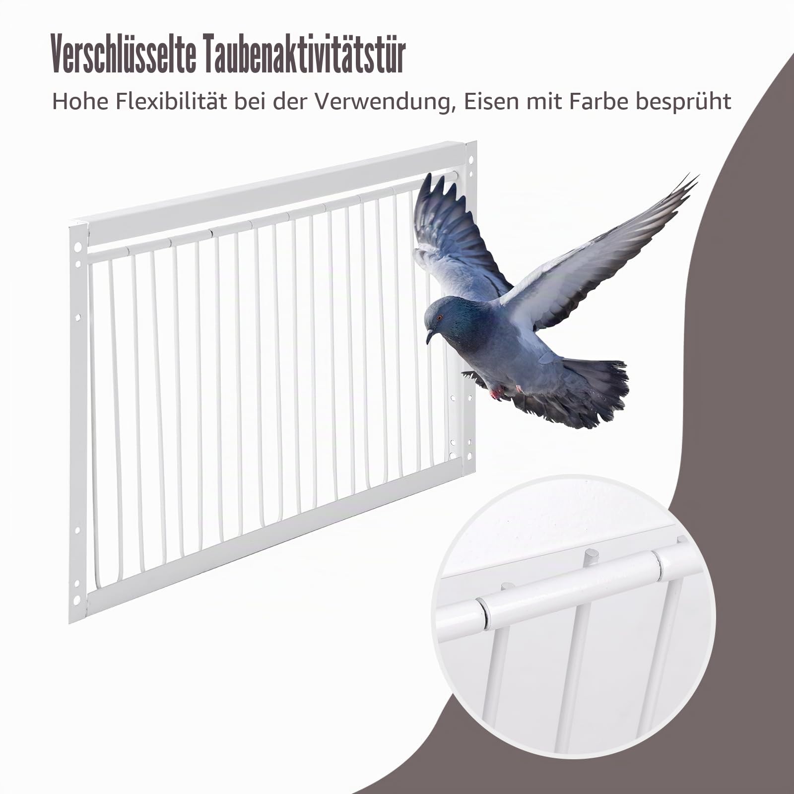 Vogelkäfigtür 40 cm für Taubeneingang Nur Einwege-Eingang Dachboden Aktiv Vogelkäfig Vögel Fenster Vogelstalltür für Renntauben Tauben Papageien