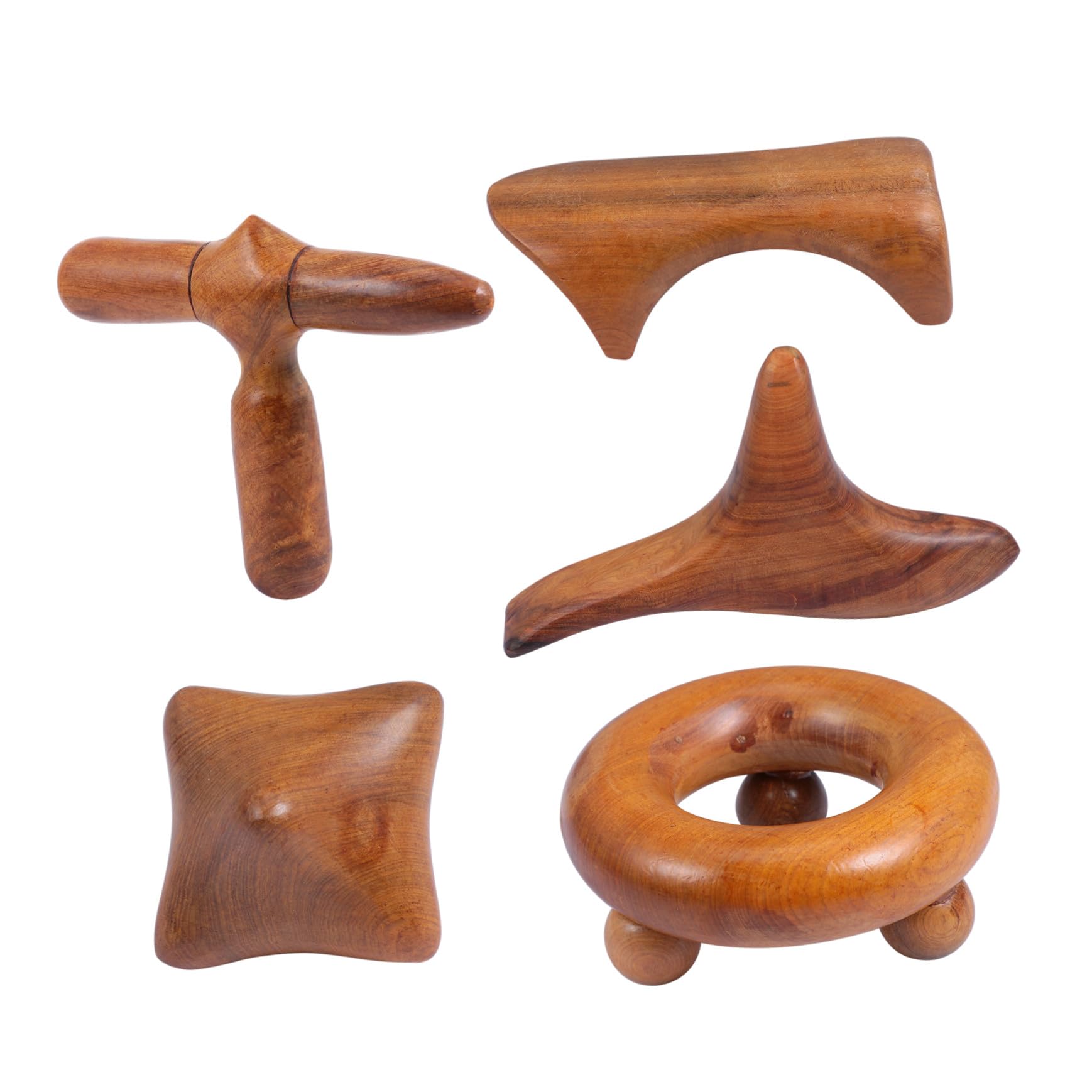 Masajeadores Gua Sha y Thanksgiving Set de 5 de Madera Sintética Herramienta de Raspado Fácil de Transportar para Pies y Piernas Adecuado para Viajes
