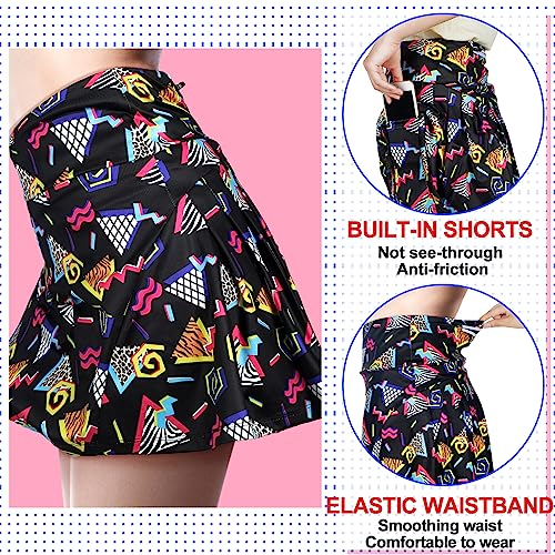 JenPen Retro 80s 90s Tennis Skirt for Women with Pockets High Waisted Athletic Golf Skorts for Workout Running Casual Wear4