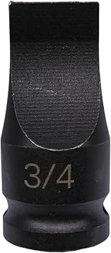 1/2" Drive Slotted Screwdriver & Drag Link Socket, 3/4" x 0.115" Tip | Heat-Treated Cr-Mo Steel, Impact Rated Flat Blade Tool for Automotive Repair