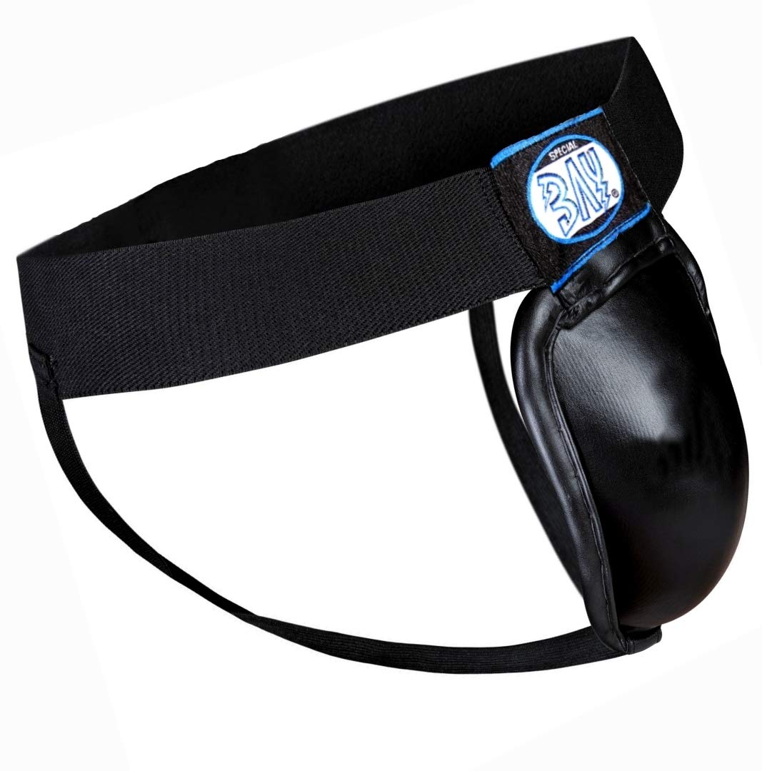 BAY® "TITAN" Tiefschutz mit Stahl Metall Eisen Becher, Suspensorium, Genitalschutz für Herren, Herrentiefschutz, schwarz, Junior Kinder Kids Größe XS-S-M-L-XL Handball Fußball Kick Boxen Budo Kickboxen Muay Thai Thaiboxen TKD Taekwondo Tae Kwon Do Herrent