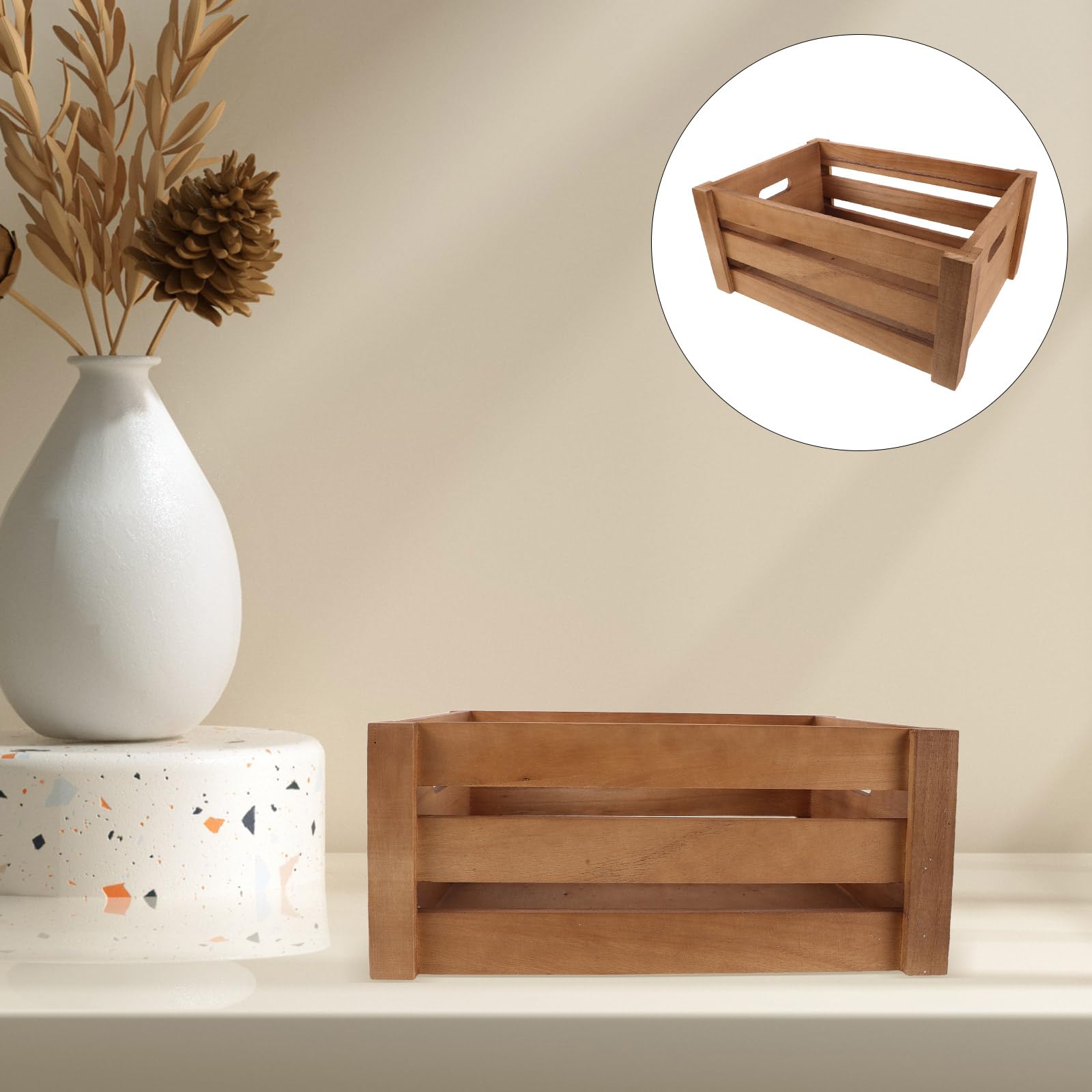 Boîte de rangement en bois pour disques vinyles et CD, support d'album robuste pour la maison et le studio, parfaite pour les amateurs de musique, 35 x 25 x 15 cm, design