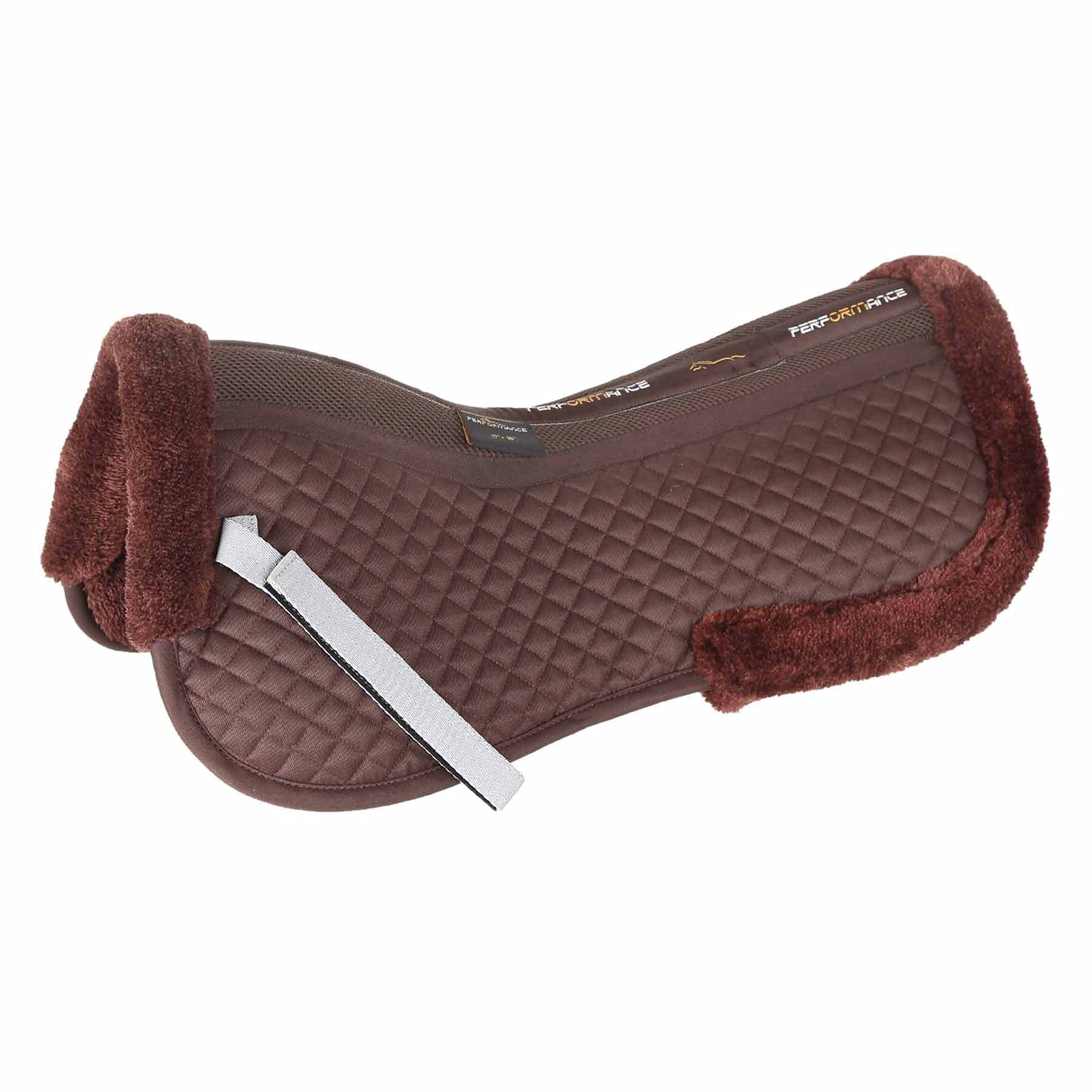 Shires Performance Demi-coussin entièrement doublé Marron 42-18,7 cm