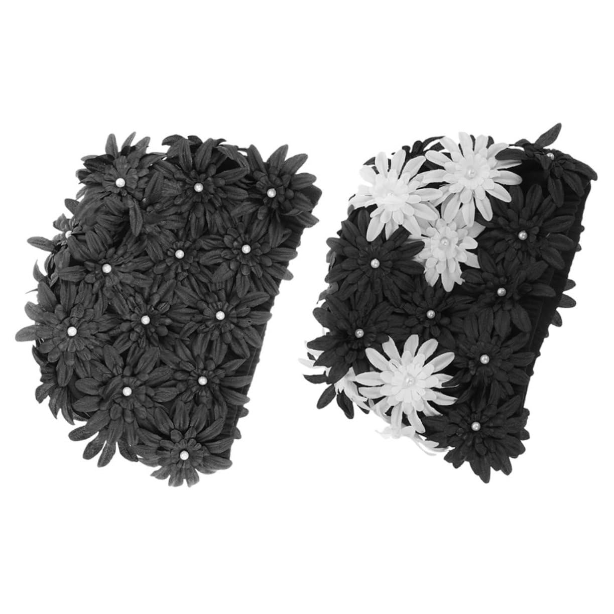 WOONEKY 2 Piezas Gorro de Natación para Mujer con Diseño Floral Alta Elasticidad Protección para Cabello Tejido Resistente y Flexible para Piscina y Playa Pack