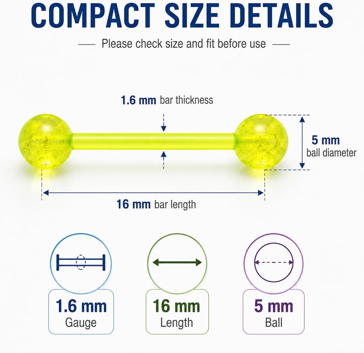 20Pcs Colorful Flexible Silicone Tongue Rings, Acrylic Barbell Piercing Body Jewelry, Nipple Stud Bar Ring