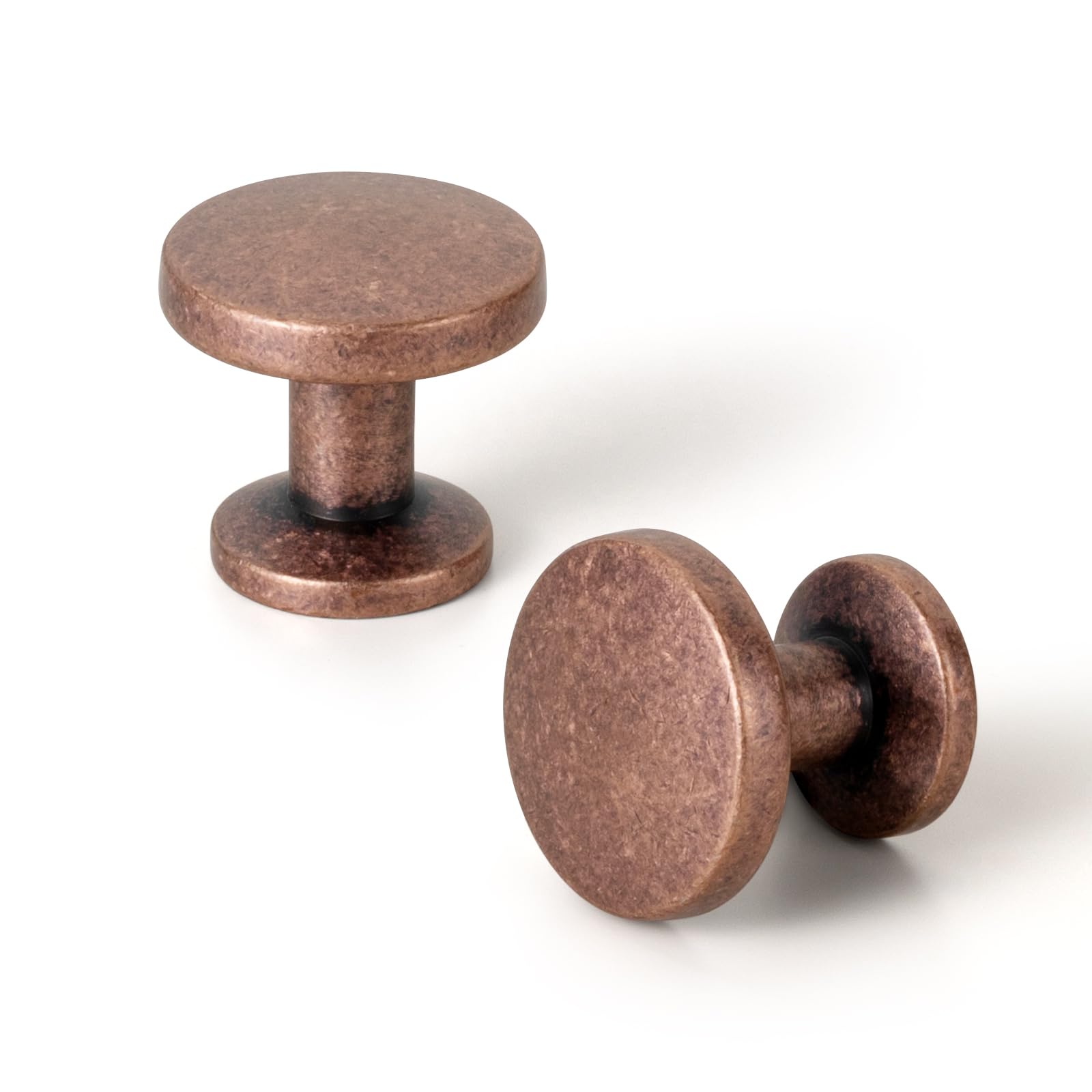 Yanxia 12 Pack Sleek Antique Copper Cabinet Knobs with Cylindrical Stem