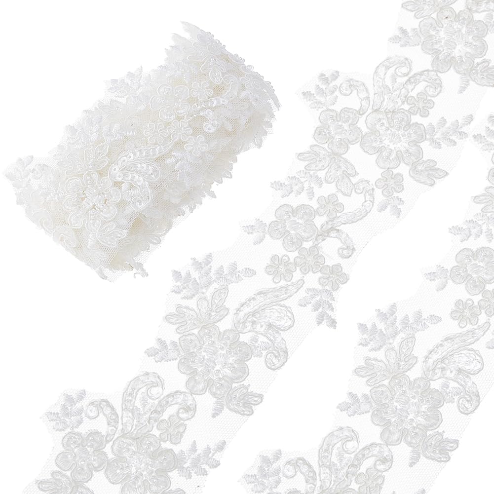 Dentelle blanche de 1,6 m DICOSMETIC galon ruban broderie pour robe de mariage