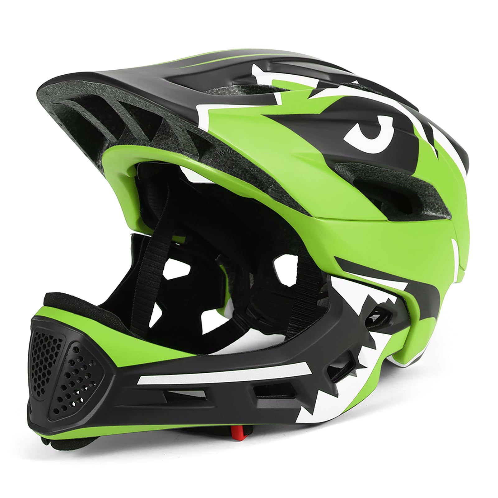 Walmeck Casque Enfant Détachable, Casque de sécurité Convertible Intégral et Demi-Visage avec 13 Aérations, Visière Solaire, Doublure Amovible pour Le Vélo, Le et ro